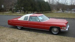 1974CadillacCoupedeVilleRed